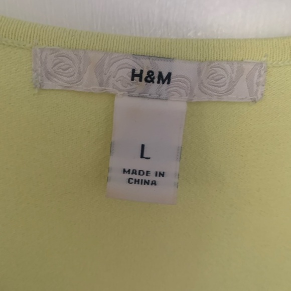H&M Chartreuse Wrap Blouse L - Picture 4 of 10